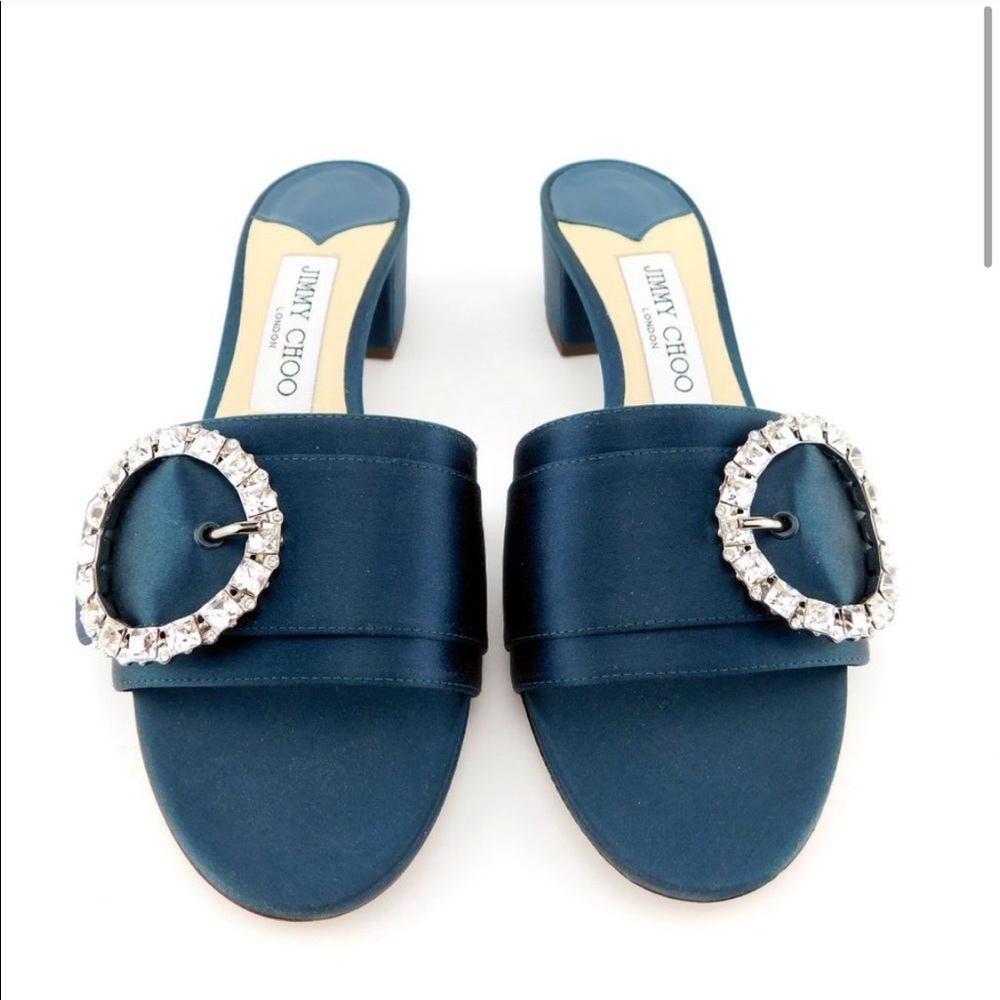Jimmy Choo Blue Sandals Crystal (Size 36.5/6.5)